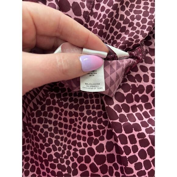 Y2K Victoria's Secret very sexy slip dress pink maroon print mesh large vintage - Picture 6 of 6